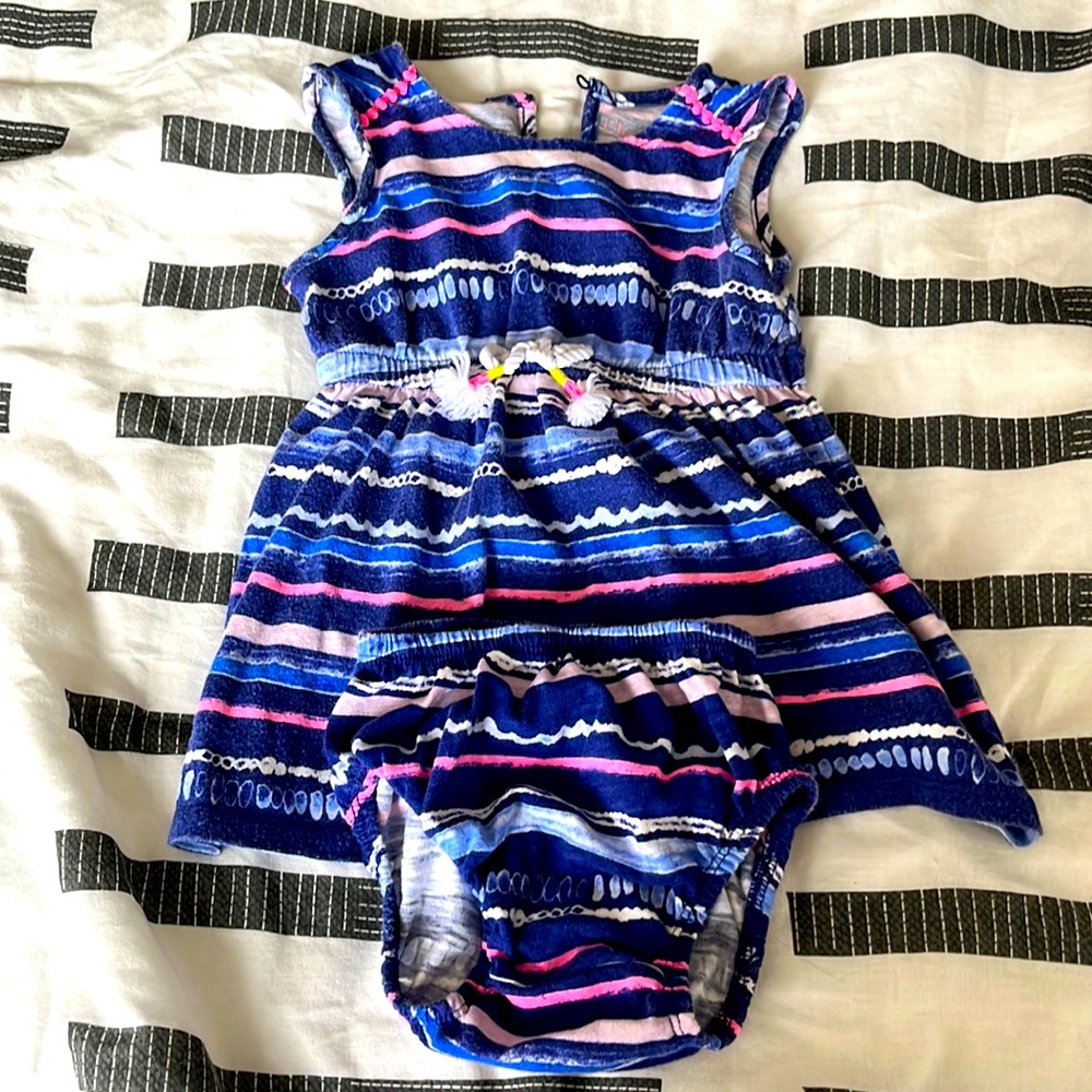 Cherokee size 12m dress with diaper cover